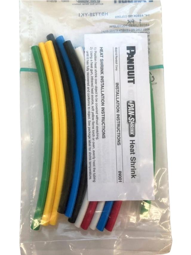 Alt view image 3 of 3 - Panduit HSTT25-YK1 Heat Shrink Tubing 1/4-Inch, 6-Inch Length, Assorted Colors, 14-Piece Pack - Expired April 2018