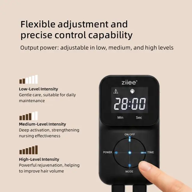 Alt view image 6 of 7 - 272 Laser Hair Growth Cap for Men & Women, 650nm Red Light Therapy Hair Growth Device for Thinning Hair, Adjustable Intensity Levels, 10-Minute Mode