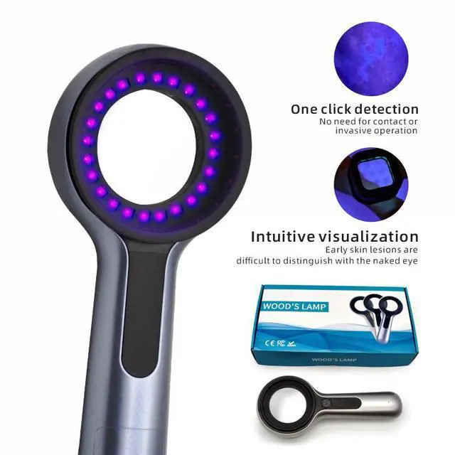 Alt view image 2 of 6 - 24 LED 365nm UV Inspection Light, Rechargeable Portable Black Light Flashlight for Beauty, Skincare and Pet Use