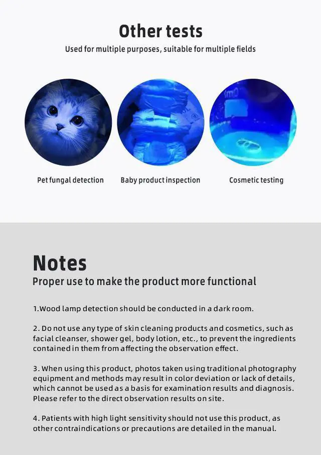 Alt view image 6 of 6 - 24 LED 365nm UV Inspection Light, Rechargeable Portable Black Light Flashlight for Beauty, Skincare and Pet Use