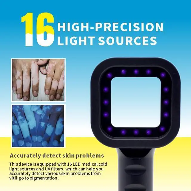 Alt view image 4 of 7 - Portable UV Black Light Flashlight, 365nm Rechargeable 16 LED Fluorescence Light for Beauty and Home Applications