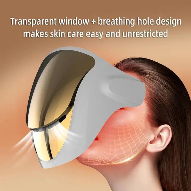 Alt view image 2 of 7 - Multi-Wavelength LED Red Light Mask, Infrared Red Blue Orange LED Facial Skincare Device with Rechargeable Design