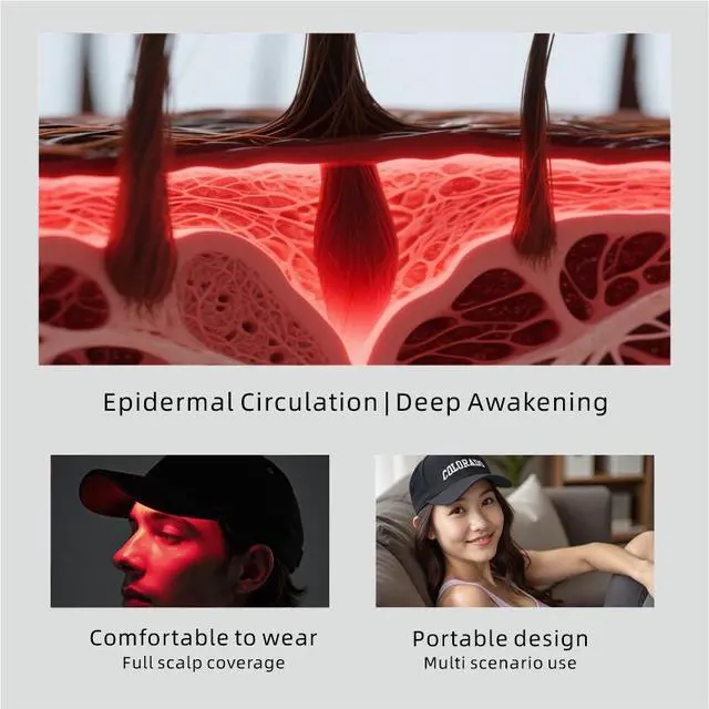 Alt view image 6 of 6 - 120 LED Red Light Therapy Hair Cap, Wearable Scalp Care Device, Adjustable Head Fit for Daily Hair Care