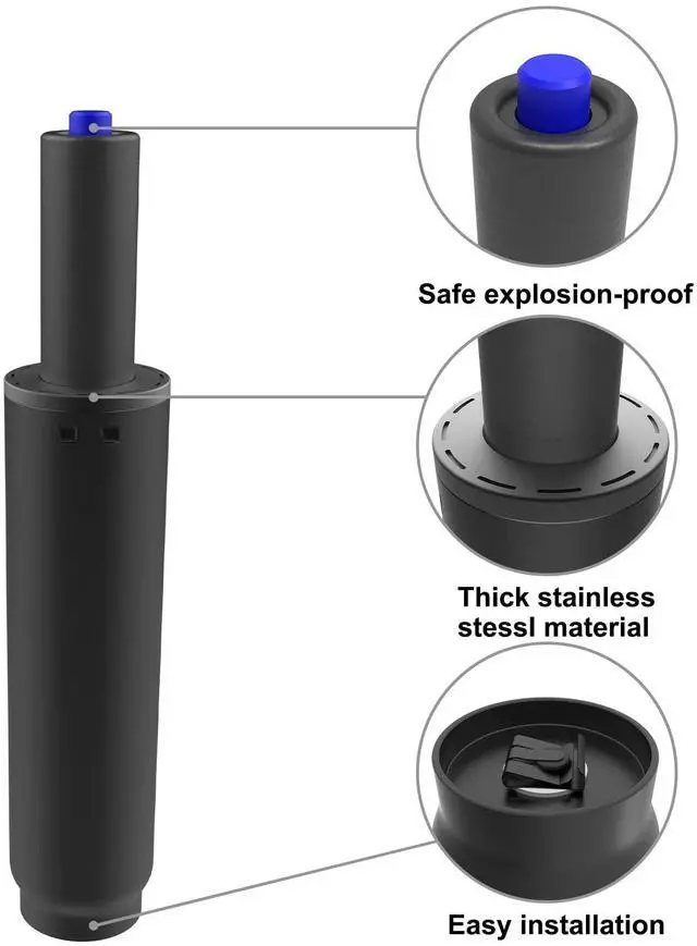 Alt view image 4 of 6 - 2.2" Stroke Office Chair Gas Lift Cylinder Replacement, Heavy Duty 450lbs Shortest Gas Spring Rod Part Sinking 2.4 inches Universal Size Black for Short Person, High Chair Base, Class 4