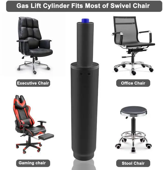 Alt view image 5 of 6 - 2.2" Stroke Office Chair Gas Lift Cylinder Replacement, Heavy Duty 450lbs Shortest Gas Spring Rod Part Sinking 2.4 inches Universal Size Black for Short Person, High Chair Base, Class 4
