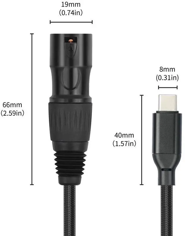 Alt view image 2 of 6 - 3.3FT USB-C to XLR Male Cable, USB-C to XLR Male Adapter Cable for Active Speakers, Mixers, Power Amplifiers and Professional Audio Equipment