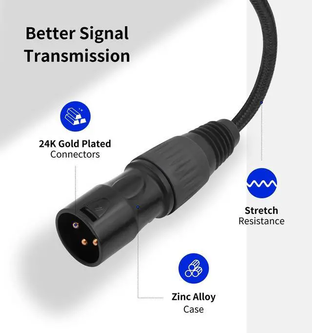 Alt view image 4 of 6 - 3.3FT USB-C to XLR Male Cable, USB-C to XLR Male Adapter Cable for Active Speakers, Mixers, Power Amplifiers and Professional Audio Equipment