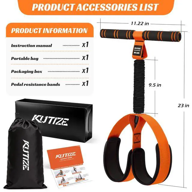 Alt view image 7 of 7 - Multifunction Pedal Resistance Band with Handle, Upgraded Exercise Equipment with Soft Foot Pedal for Sit Up & Full-Body Home Gym Workouts, Core/ABS Training, Pilates, Yoga & Physical Therapy