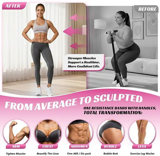 Alt view image 2 of 7 - Multifunction Pedal Resistance Band with Handle, 50LBS Foot Pedal Resistance Bands for Core/ABS, Arm, Waist, Abdomen, Leg Workout, Portable Sit Up Exercise Equipment for Women