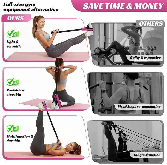Alt view image 5 of 7 - Multifunction Pedal Resistance Band with Handle, 50LBS Foot Pedal Resistance Bands for Core/ABS, Arm, Waist, Abdomen, Leg Workout, Portable Sit Up Exercise Equipment for Women