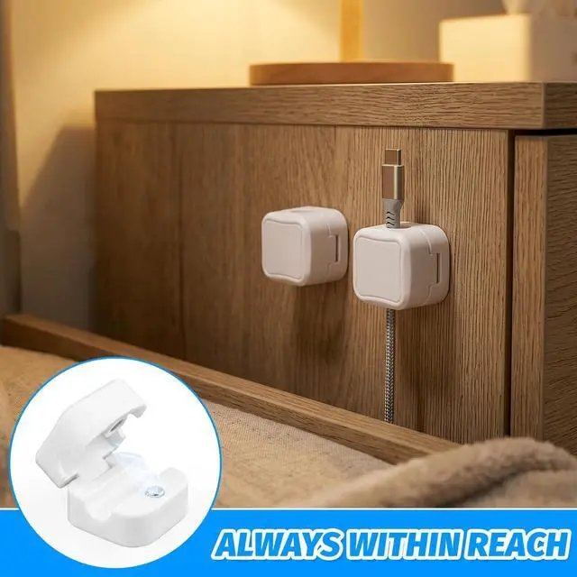 Alt view image 6 of 7 - 12 Pack Magnetic Cable Clips, Adhesive Cord Organizer for Desk, Cable Management Clips for Home Office Car, Desk Accessories for USB Charger, HDMI, Ethernet Cables