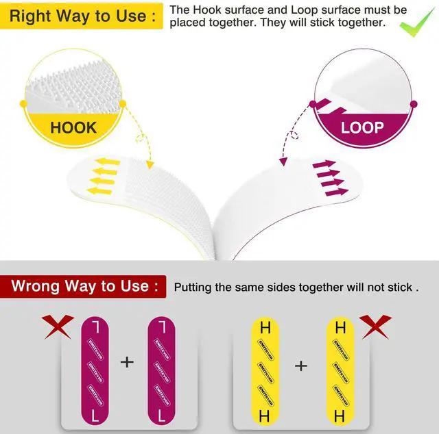 Alt view image 2 of 7 - Picture Hanging Strips Heavy Duty, Damage Free Picture Hangers for Walls, Picture Hanging Kit, Hanging Hooks Without Nails, Medium Adhesive Wall Strips for Poster Sticky 20-Pairs (40 Strips)