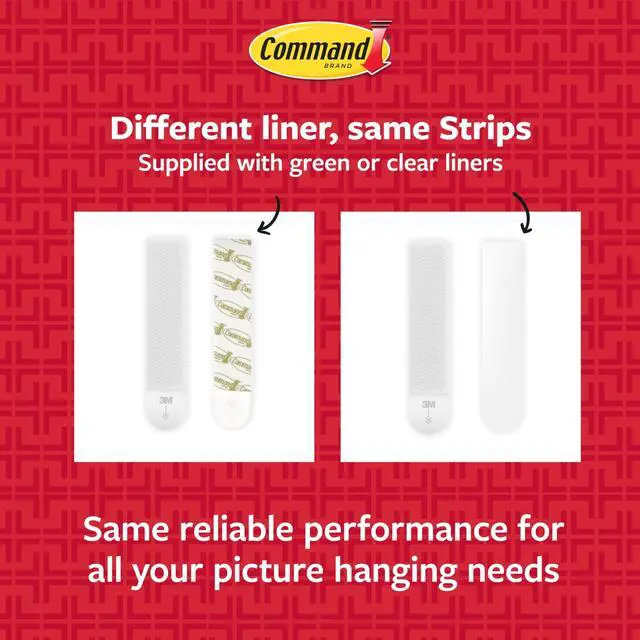 Alt view image 4 of 7 - 20, 15, & 5 lb X-Large, Large, and Medium 16 Pairs Picture Hanging Strips (32 Strips), Damage-Free Hangers for Picture Frames, No Tools Required, Great for Home Room Wall Decor, White Adhesive