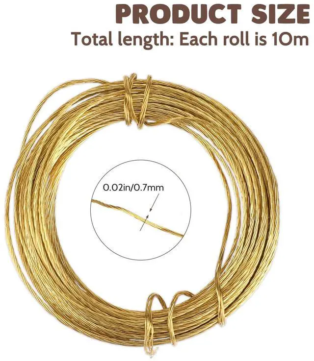Alt view image 2 of 7 - Picture Hanging Brass Wire, 32.5 Feet(10m) Braided Picture Wire Heavy Bare Copper Wire Gold Wire Flexible Steel Wire Meta for Photo Frame Mirror Artwork Clock Hanging Supports up to 30lbs