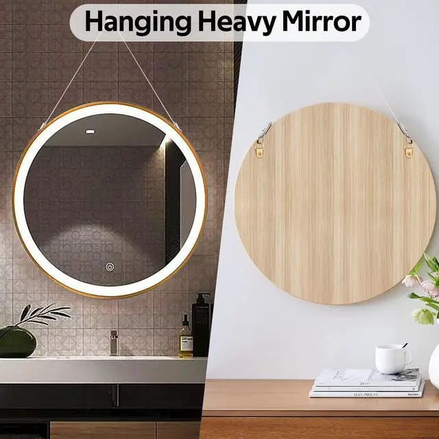 Alt view image 4 of 6 - Picture Hanging Wire Kit,Adjustable Heavy Duty Stainless Steel 3m x 1.5mm Wire Rope Kit for Hanging Mirrors,Frames,Lamps,Billboards,Basket Flowerpot,2 Pack,Holds Up to 66lbs(30kg)