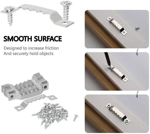 Alt view image 6 of 7 - Picture Hanging Wire Kit D Rings Picture Hardware with Screws 10Ft Picture Wire Hanging 4 Size Picture Hooks 10-50 lbs Picture Hanging Kit with Nails Heavy Duty Hangers for Pictures, Clocks, Mirrors