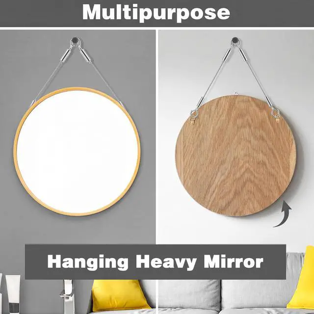 Alt view image 4 of 7 - 2PCS Picture Hanging Kit, Adjustable Picture Hanging Wire with Hooks Holds up to 66lbs(30kg), 2m X1.5mm Stainless Steel Heavy Duty Pictures Wire for Pictures Mirrors Artwork Frame Billboards