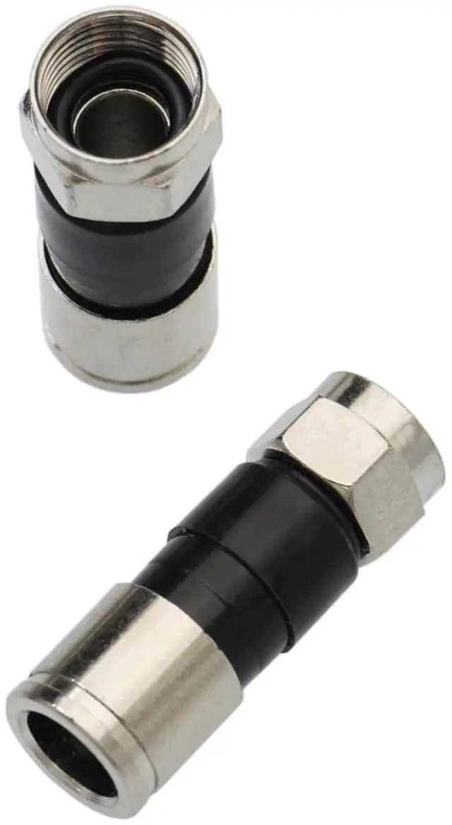 Alt view image 3 of 6 - 25Pcs RG6 Compression connectors,F Type Coaxial Cable Compression connectors,Water Tight O Ring, Indoor/Outdoor, Compatible for RG6 Dual, Tri, Quad Shield Universal Cable TV Connectors