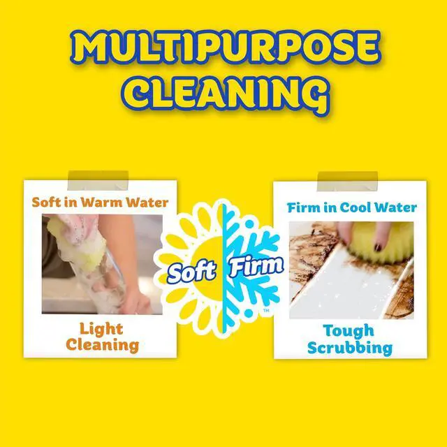 Alt view image 3 of 7 - Sponges & Cif All Purpose Cleaner, Lemon - Non Scratch Sponges for Kitchen + Bathroom - Scrubber and Multipurpose Cleaner Cream - Cleaning Supplies Kit