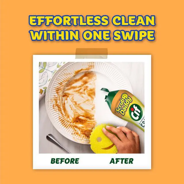 Alt view image 5 of 7 - Sponges & Cif All Purpose Cleaner, Lemon - Non Scratch Sponges for Kitchen + Bathroom - Scrubber and Multipurpose Cleaner Cream - Cleaning Supplies Kit