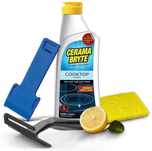 Main image of Cooktop Cleaning Kit, 10 oz Bottle, Scraper, Tool & Pad