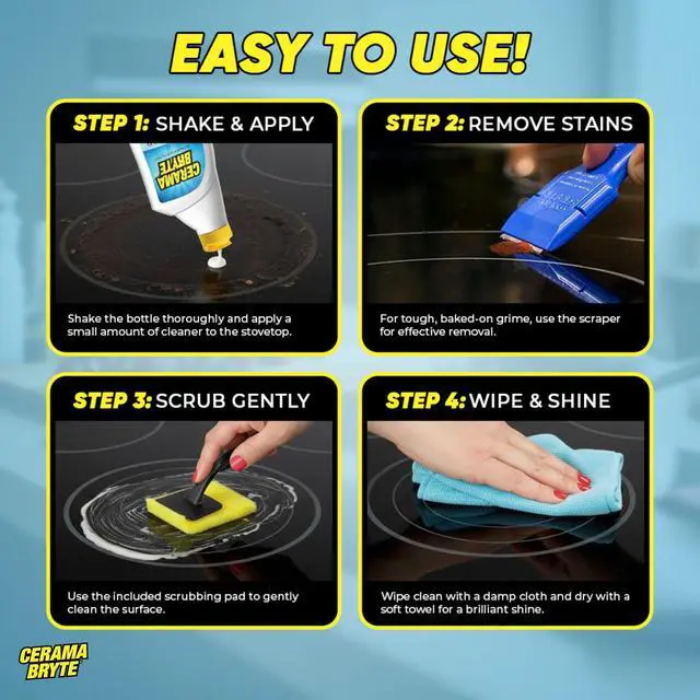Alt view image 5 of 7 - Cooktop Cleaning Kit, 10 oz Bottle, Scraper, Tool & 3 Pads