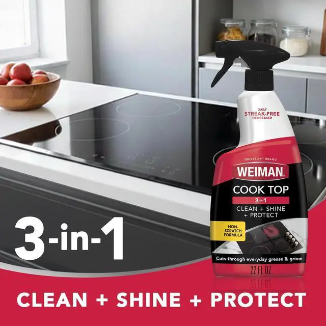 Alt view image 2 of 7 - 22 Fl Oz Cooktop Cleaning Spray & Microfiber Cloth Cooktop & Oven Cleaner for Streak & Residue Free - Non-Abrasive Degreaser Safe for Glass & Ceramic