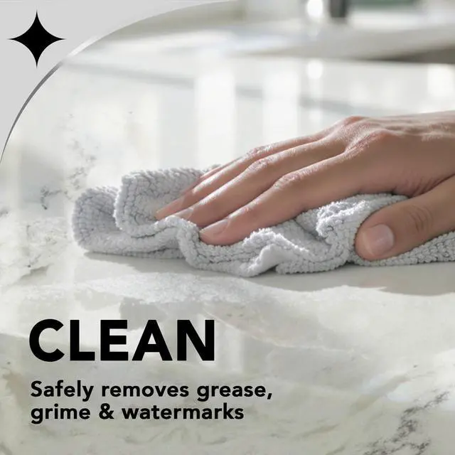 Alt view image 3 of 7 - Quartz Countertop Cleaner and Polish - Clean and Shine Your Granite, Marble Countertops, Kitchen Island, and Stone Surfaces with UV Anti-Fade Protection, Citrus, 24 Ounce with Microfiber Cloth