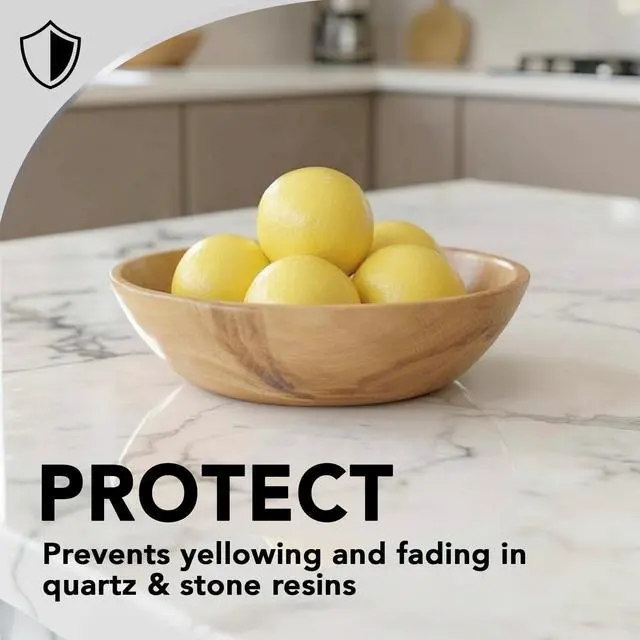 Alt view image 4 of 7 - Quartz Countertop Cleaner and Polish - Clean and Shine Your Granite, Marble Countertops, Kitchen Island, and Stone Surfaces with UV Anti-Fade Protection, Citrus, 24 Ounce with Microfiber Cloth