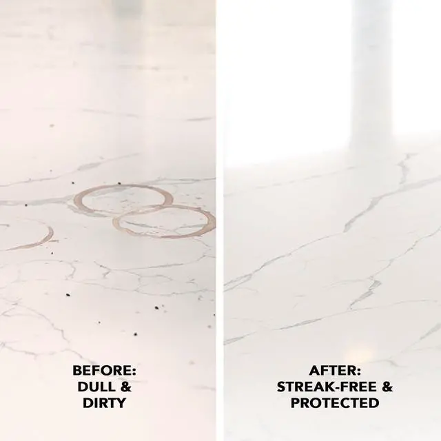 Alt view image 5 of 7 - Quartz Countertop Cleaner and Polish - Clean and Shine Your Granite, Marble Countertops, Kitchen Island, and Stone Surfaces with UV Anti-Fade Protection, Citrus, 24 Ounce with Microfiber Cloth
