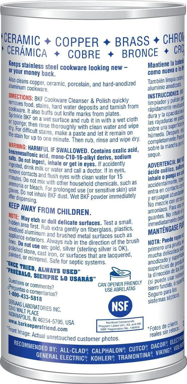 Alt view image 7 of 7 - Cookware Cleanser & Polish (2 x 12 oz) Stainless Steel Cleaner & Degreaser for Pots, Pans, Bakeware & Grills - Removes Sticky Residue, Rust Stains & Lime Deposits