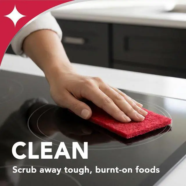 Alt view image 4 of 7 - Ceramic and Glass Cooktop Cleaner - Heavy Duty Cleaner and Polish (10 Ounce Bottle and 3 Scrubbing Pads)