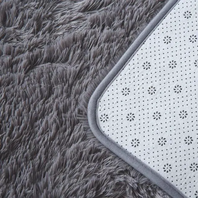 Alt view image 3 of 6 - Area Rugs for Bedroom Living Room: 4x6 Grey Fuzzy Shag Shaggy Rug - Soft Plush Furry Bedside Dorm Throw Rug - Indoor Floor Carpet for Kids Girls Boys Home,Dark Gray