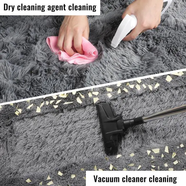Alt view image 6 of 7 - PAGISOFE Grey Fluffy Rugs for Bedroom 4x6 Area Rug Shag Rug for Kids Room Furry Carpet Modern Living Room Rug Soft Shaggy Boys Rug Fuzzy Throw Rugs for Home Decor Aesthetic, Dorm Nursery Gray