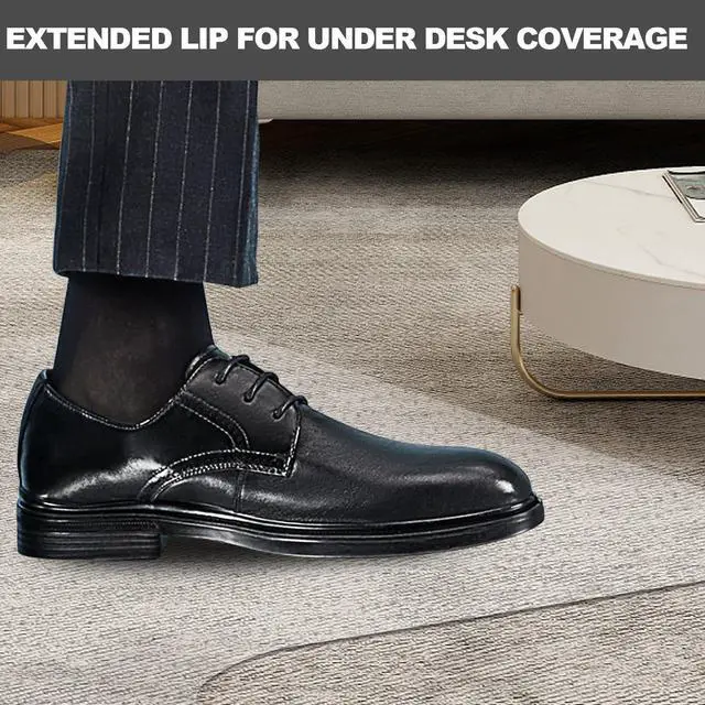 Alt view image 6 of 7 - Chair Mat for Carpet- Low Pile (1/4" Thick) Carpet Protector for Office Gaming Computer Desk Chair. Heavy Duty Desk Chair Mat for Carpeted Floors, Semi Transparent (with Lip)