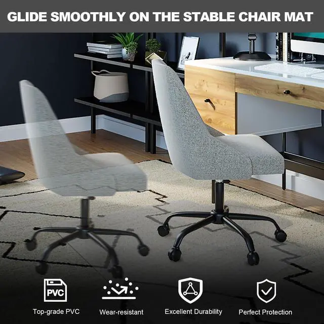 Alt view image 7 of 7 - Chair Mat for Carpet- Low Pile (1/4" Thick) Carpet Protector for Office Gaming Computer Desk Chair. Heavy Duty Desk Chair Mat for Carpeted Floors, Semi Transparent (with Lip)