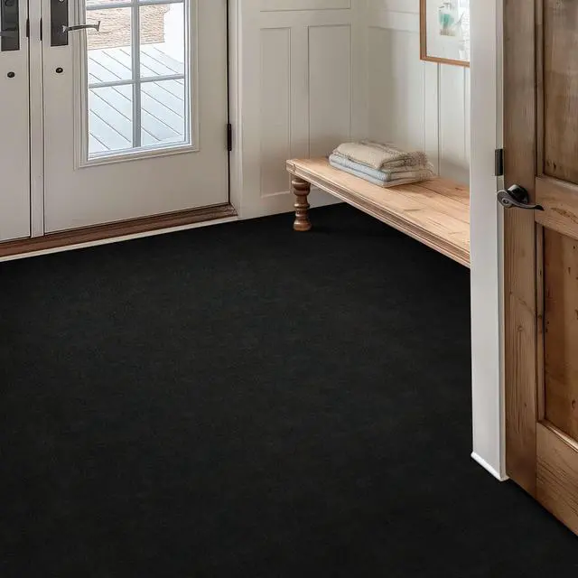 Alt view image 2 of 7 - Peel and Stick Carpet Tiles 12x12 Inch Indoor Outdoor Polyester, Stain Resistant, Easy DIY Install (10 Tiles, 10 Sq Ft,Black)