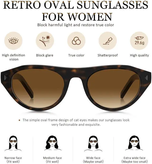 Alt view image 3 of 7 - Retro Oval Sunglasses for Women Men Small Narrow 90s Vintage Round Shades UV400 Lightweight Designer Cateye Glasses