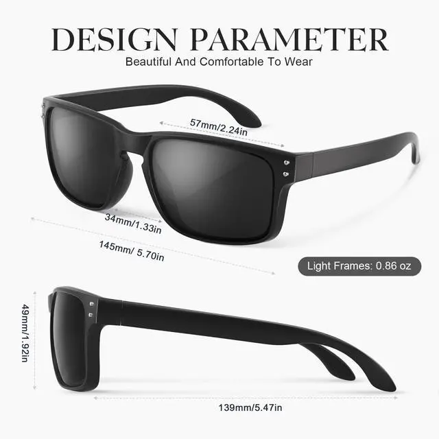 Alt view image 4 of 7 - Polarized Sunglasses for Men Women - Classic Sport Sun Glasses for Driving Running Cycling Fishing UV400 Protection