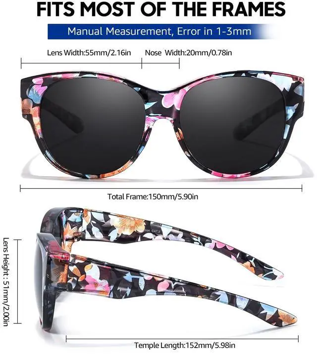 Alt view image 5 of 6 - Polarized Over Glasses Sunglasses for Women Sunglasses that Fit Over Glasses UV400 Protection for Outdoor Driving