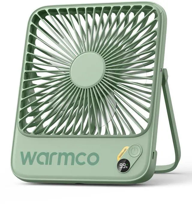 Main image of 10000mAh Portable Travel Fan 7-inch, Up to 24H Runtime, Ultra-thin Quiet Rechargeable Battery Operated Desk Fan with Digital Display for Camping, Office, Bedroom, Cruise Essentials