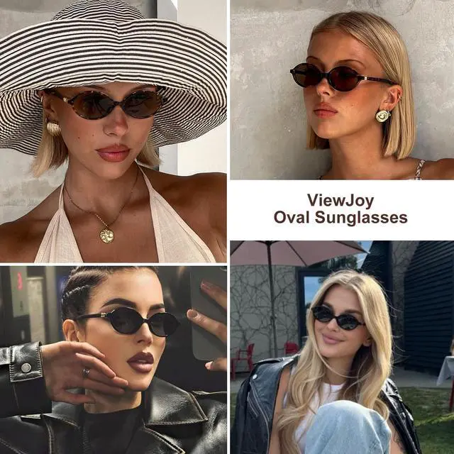 Alt view image 3 of 6 - Retro Oval Sunglasses for Women Vintage 90s Y2K Trendy Designer Tortoise Sun Glasses