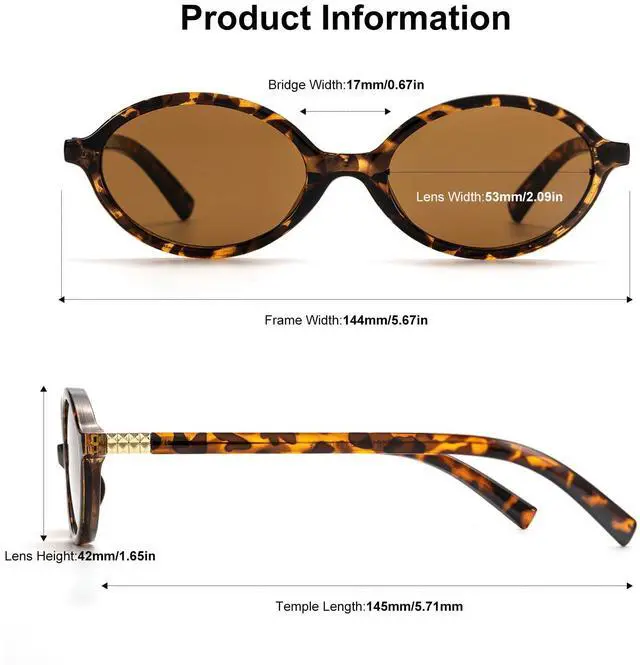 Alt view image 4 of 6 - Retro Oval Sunglasses for Women Vintage 90s Y2K Trendy Designer Tortoise Sun Glasses