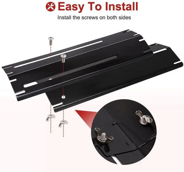 Alt view image 5 of 7 - Universal Adjustable Grill Heat Plates/Heat Tents/Burner Covers/Heat Deflectors/BBQ Grill Heat Shields/Grill Cover Plates/Grill Diffuser for Gas Grill, Porcelain Steel Grill Replacement Parts (4-Pack)