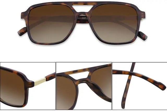 Alt view image 2 of 7 - Retro Aviator Sunglasses for Women Men Trendy Square Plastic Shades Vintage Stylish Look Western Sunnies Summer