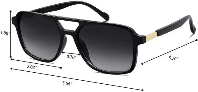 Alt view image 7 of 7 - Retro Aviator Sunglasses for Women Men Trendy Square Plastic Shades Vintage Stylish Look Western Sunnies Summer