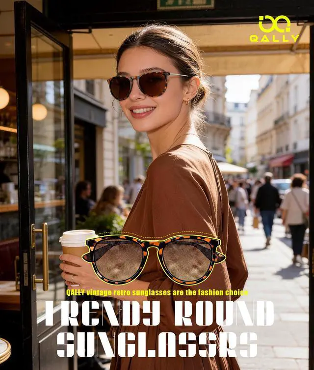 Alt view image 4 of 7 - Sunglasses Womens Polarized Sunglasses-Women: Retro Round Sun Glasses with UV400 Protecion Trendy 3 Pack