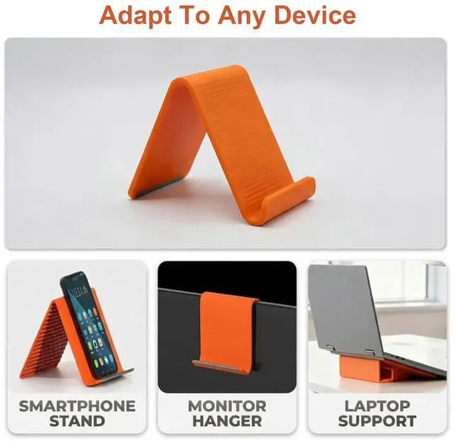 Alt view image 2 of 7 - Portable Foldable Silicone Aluminum Phone Holder, 2026 New Flexible Silicone Aluminum Phone Holder, Portable Foldable Silicones Phone Holder for Phone, Tablets & Small Devices (Black)
