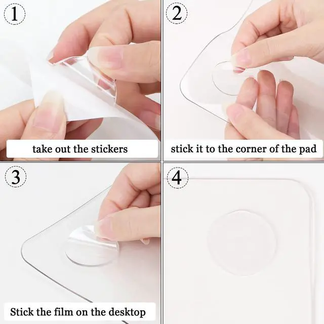 Alt view image 3 of 7 - Clear Writing Desk Pad, 23.6x13.7 Heat Resistant Waterproof PVC Round Edge Durable Desk Protect Mat, Anti-Static Writing Mat Table Protector