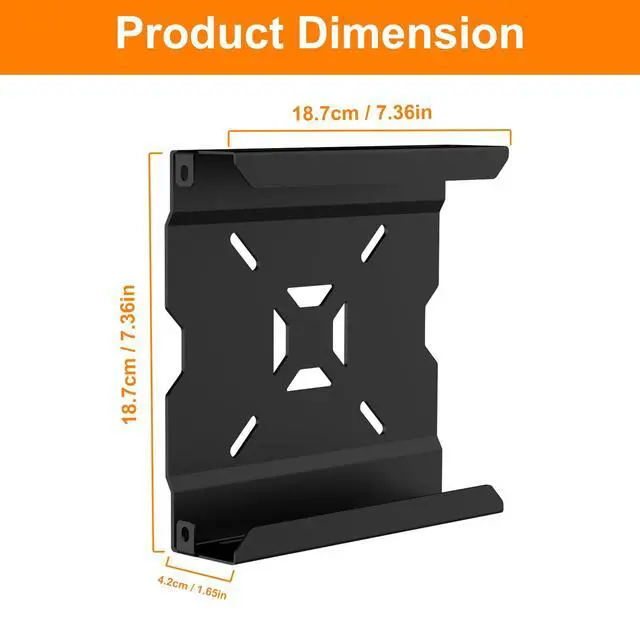 Alt view image 6 of 7 - Mount for Lenovo Mini PC Wall VESA and Under Desk Mount for Lenovo ThinkCentre M600 M700 M710Q M715q M720Q M73 M800z M900 M910Q Tiny Desktops Mounting Bracket
